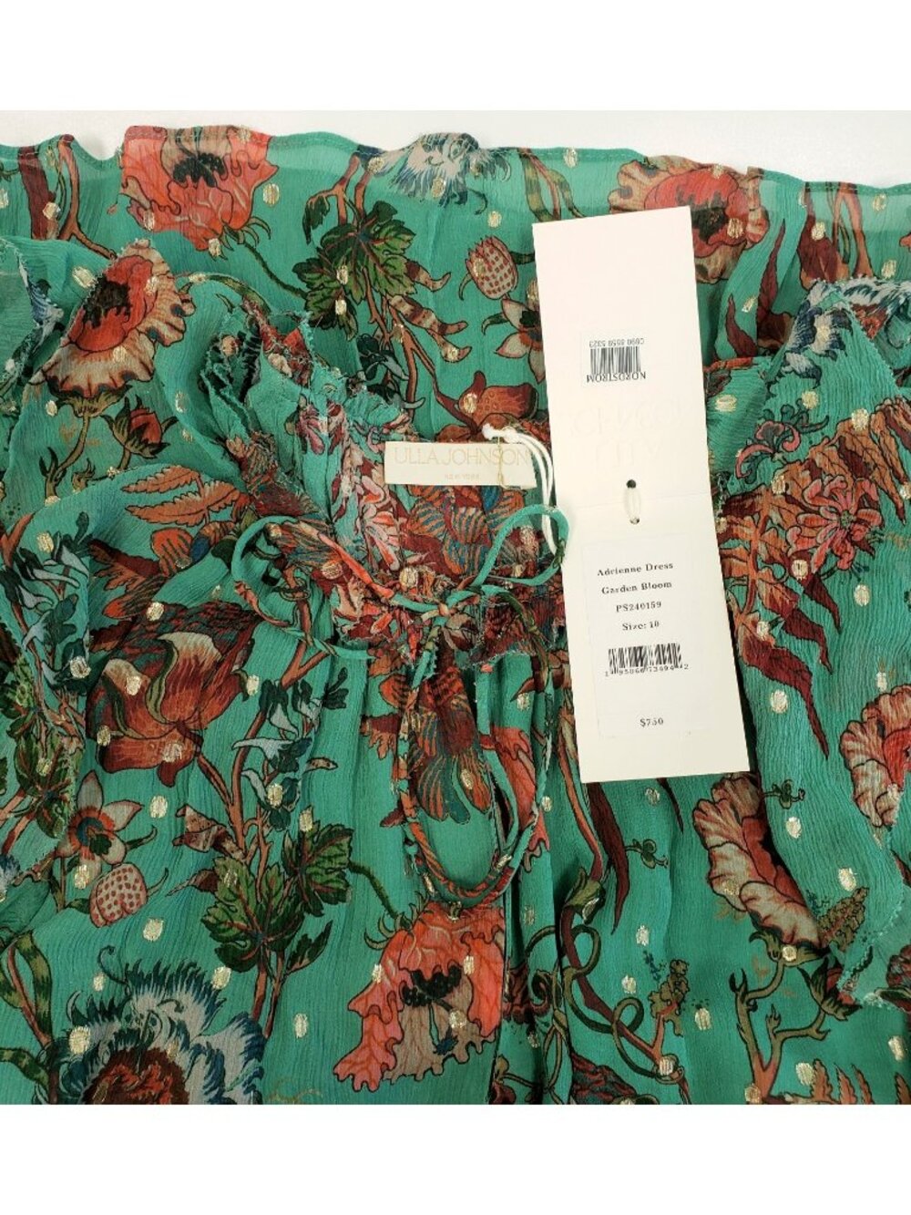 Ulla Johnson Adrienne Women's Floral Silk Blend Midi Dress Garden Bloom Size 10 - Picture 4 of 6